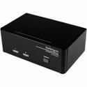 StarTech.com 2 Port DVI VGA Dual Monitor KVM Switch with Audio & USB Hub - 2 Computer(s) - WUXGA - 1920 x 1440 - 3 x VGA - Desktop - TAA Compliant