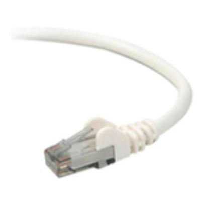 Belkin RJ45 Category 6 Snagless Patch Cable - 12 ft Category 6 Network Cable - First End: 1 x RJ-45 Network - Male - Second End: 1 x RJ-45 Network - Male - Patch Cable - Gold Plated Contact - White - 1 Each