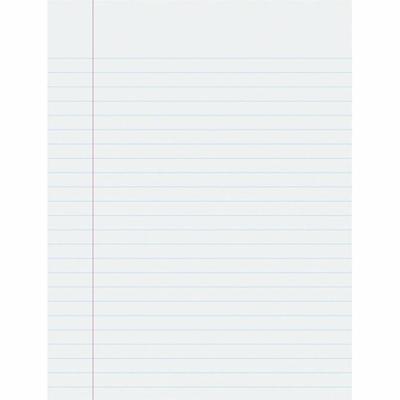 Pacon Composition Paper - Government - Letter - 500 Sheets - Ruled Red Margin - 16 lb Basis Weight - Government-Letter - 8 1/2" x 11" Sheet Size - White Paper - 500 / Ream