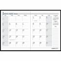 House of Doolittle Economy Stitched Cover Monthly Planner - Monthly - 14 Month - December 2025 to January 2027 - 1 Month Double Page Layout - 8 1/2" x 11" Sheet Size - 1.75" x 1.75" Block - Leatherette, Paper - Black Cover - Notepad, Reference Calend
