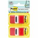 Post-it&reg; Red Flag Value Pack - 600 x Red - 1" Flag/Note Width x 1 3/4" Flag/Note Length - Rectangle - Unruled - Red - Removable, Writable - Dispenser Included - 50/Dispenser Box - 12 / Box