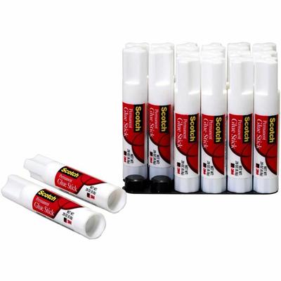 Scotch Permanent Glue Sticks - 0.28 oz - White - 18 / Pack