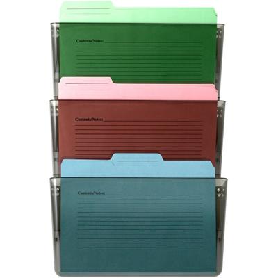 Officemate Mountable Wall File - 14.50" Height x 13" Width x 4.12" Depth - Smoke - Plastic - 1 Box