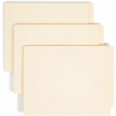 Smead Shelf-Master Straight Tab Cut Letter Recycled Fastener Folder - 8 1/2" x 11" - 3/4" Expansion - 2 x 2B Fastener(s) - 2" for Folder - End Tab Location - 11 pt. - 2 Plys - Manila - Manila - Reinforced Tab, Embossed - 10% Recycled - 250 / Box