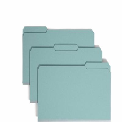 Smead Colored 1/3 Tab Cut Letter Recycled Fastener Folder - 8 1/2" x 11" - 2" Expansion - 2 x 2S Fastener(s) - 2" for Folder - Top Tab Location - Assorted Tab Position - 25 pt. - Pressboard - Blue - 100% Recycled - 25 / Box