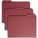 Smead Colored 1/3 Tab Cut Letter Recycled Fastener Folder - 8 1/2" x 11" - 2" Expansion - 2 x 2S Fastener(s) - 2" for Folder - Top Tab Location - Assorted Tab Position - 25 pt. - Pressboard - Bright Red - 100% Recycled - 25 / Box