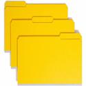 Smead Colored 1/3 Tab Cut Letter Recycled Fastener Folder - 8 1/2" x 11" - 2" Expansion - 2 x 2S Fastener(s) - 2" for Folder - Top Tab Location - Assorted Tab Position - 25 pt. - Pressboard - Yellow - 100% Recycled - 25 / Box