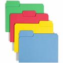Smead SuperTab 1/3 Tab Cut Letter Recycled Top Tab File Folder - 8 1/2" x 11" - 3/4" Expansion - Top Tab Location - Assorted Tab Position - 11 pt. - 1 Plys - Blue, Green, Yellow, Red - 10% Recycled - 100 / Box