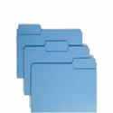 Smead SuperTab 1/3 Tab Cut Letter Recycled Top Tab File Folder - 8 1/2" x 11" - 3/4" Expansion - Assorted Tab Position - 11 pt. - 1 Plys - Blue - 10% Recycled - 1 / Pack