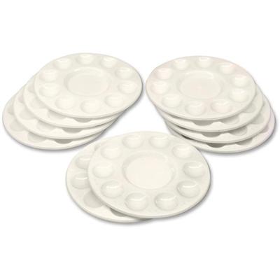 Creativity Street Round Paint Trays - Classroom - White - Plastic - 1 Pack
