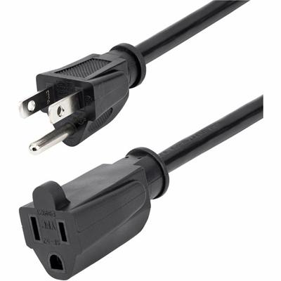 StarTech.com 6 ft Power Cord Extension NEMA 5-15R to NEMA 5-15P - For Computer, Monitor, Printer, Scanner, Surge Protector, Power Strip - 125 V AC / 15 A - Black - 6 ft Cord Length - NEMA 5-15R / NEMA 5-15P - North America - 1 Each
