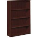 HON 10500 Series Mahogany Laminate Fixed Shelves Bookcase - 58" Height x 36" Width x 13.2" Length - 4 Shelve(s) - Material: Wood - Finish: Mahogany, Laminate - Scratch Resistant, Spill Resistant, Wear Resistant, Leveling Glide, Adjustable Leveler, Lo