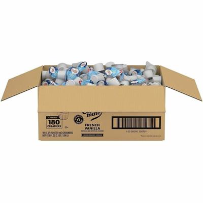 Coffee mate French Vanilla Nondairy Liquid Creamer Singles - Natural & Artificial French Vanilla Flavor - 0.38 fl oz (11 mL) - 180 Serving - 1 Carton