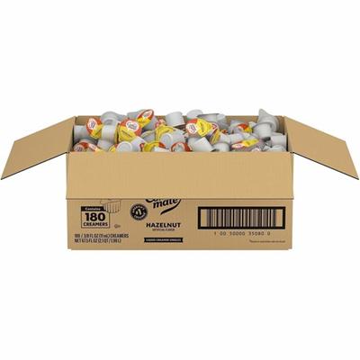 Coffee mate Hazelnut Nondairy Liquid Creamer Singles - Hazelnut Flavor - 0.38 fl oz (11 mL) - 180 Serving - 180 / Carton