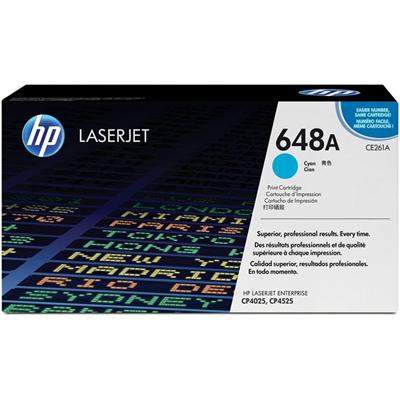 HP 648A (CE261A) Original Standard Yield Laser Toner Cartridge - Single Pack - Cyan - 1 Each - 11000 Pages