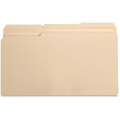 Business Source 1/3 Tab Cut Legal Recycled Top Tab File Folder - 8 1/2" x 14" - 3/4" Expansion - Top Tab Location - Assorted Tab Position - 1 Plys - Manila - Manila - Tab - 10% Recycled - 100 / Box