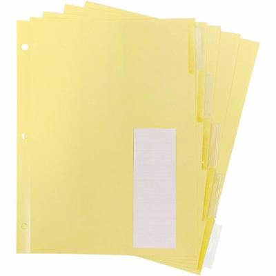 Business Source Buff Stock Ring Binder Indexes - 5 x Divider(s) - Blank Tab(s) - 5 Tab(s)/Set - 2" Tab Width - 8.5" Divider Width x 11" Divider Length - Letter - 3 Hole Punched - Buff Buff Paper Divider - Clear Tab(s) - Tear Resistant, Reinforced Edg