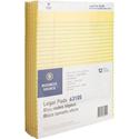 Business Source Micro-Perforated Legal Ruled Pads - 50 Sheets - 0.34" Ruled - 16 lb Basis Weight - 8 1/2" x 11 3/4" Sheet Size - Canary Paper - Micro Perforated, Easy Tear, Sturdy Back - 1 Dozen