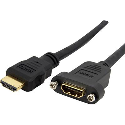 StarTech.com 3 ft Standard HDMI&reg; Cable for Panel Mount - F/M - 3 ft HDMI Video Cable Adapter for PC, Audio/Video Device, Faceplate - First End: 1 x 19-pin HDMI Digital Audio/Video - Female, Digital Audio/Video - Female - Second End: 1 x 19-pin HD
