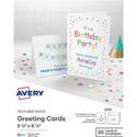 Avery&reg; Half-Fold Greeting Cards, Textured, Uncoated, 5-1/2" x 8-1/2" , 30 Cards (3378) - 5 1/2" x 8 1/2" - Textured - Uncoated, Heavyweight - White - 30/Pack - 6 / Carton