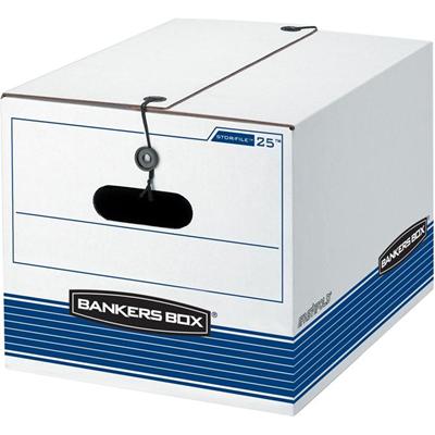 Bankers Box String/Button Storage Box - Internal Dimensions: 12" Width x 15.50" Depth x 10.25" Height - External Dimensions: 12.3" Width x 16" Depth x 11" Height - Media Size Supported: Legal, Letter - 883 x Sheet - String/Button Tie Closure - Heavy 