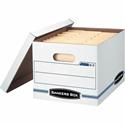 Bankers Box Easylift File Storage Box - Internal Dimensions: 12" Width x 12" Depth x 10" Height - External Dimensions: 12.8" Width x 13.2" Depth x 10.5" Height - 400 lb - Media Size Supported: Letter - Lift-off Closure - Stackable - White, Blue - For