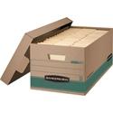 Bankers Box STOR/FILE Recycled File Storage Box - Internal Dimensions: 12" Width x 24" Depth x 10" Height - External Dimensions: 12.9" Width x 25.4" Depth x 10.3" Height - Media Size Supported: Letter - Lift-off Closure - Medium Duty - Stackable - Kr