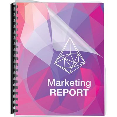 Fellowes Crystals Clear Pre-punched Binding Covers - 11.3" Height x 8.8" Width x 0.1" Depth - For 8 3/4" x 11 1/4" Sheet - Rectangular - Clear - Polyvinyl Chloride (PVC) - 1 Pack