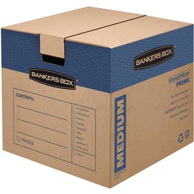 Bankers Box SmoothMove Prime Moving Boxes - Internal Dimensions: 18" Width x 18" Depth x 16" Height - External Dimensions: 18.1" Width x 18.8" Depth x 16.6" Height - Lid Lock Closure - Medium Duty - Cardboard - Kraft - Recycled - 8 / Carton