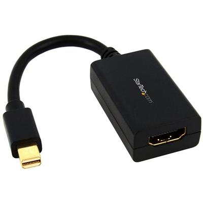 StarTech.com Mini DisplayPort to HDMI Video Adapter Converter - 1 x 20-pin Mini DisplayPort 1.2 Digital Audio/Video - Male - 1 x 19-pin HDMI 1.4 Digital Audio/Video - Female - Gold Connector - Black - 1 Each