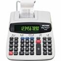 Victor 1310 Printing Calculator - Thermal - Black Print - 9 lps - Date, Clock, Independent Memory - 12 Digits - LED - AC Supply Powered - 7.5" Height x 2.2" Width x 9.5" Length - White - 1 Each