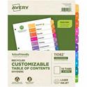 Avery EcoFriendly Recycled Dividers, 10 Tabs (3 Sets of 11082) - 30 x Divider(s) - 30 Tab(s) - Digit - 1-10, Table of Contents - 10 Tab(s)/Set - 8.5" Divider Width x 11" Divider Length - 3 Hole Punched - White Paper Divider - Multicolor Paper Tab(s) 