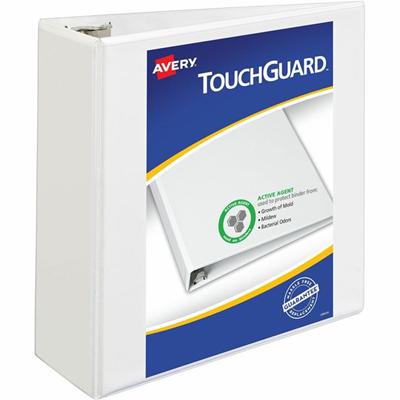Avery&reg; TouchGuard View 3 Ring Binder - 4" Binder Capacity - Letter - 8 1/2" x 11" Sheet Size - 760 Sheet Capacity - 760 Ring(s) - Fastener(s): Slant Ring - Pocket(s): 4 - Polypropylene - Adhesive, Antimicrobial, Durable, Heavy Duty, Pocket, Recyc