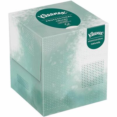 Kleenex Professional Naturals Facial Tissue Cube for Business - 8.30" Width x 7.80" Length - White - Virgin Fiber - 90 / Box