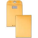 Quality Park 6 x 9 Postage Saving ClearClasp Envelopes with Reusable Redi-Tac Closure - 6" Width x 9" Length - 28 lb - Clasp - Kraft - 100 / Box