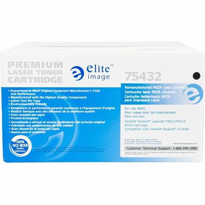 Elite Image Remanufactured MICR High Yield Laser Toner Cartridge 64X (CC364X) - Black - 1 Each - 24000 Pages