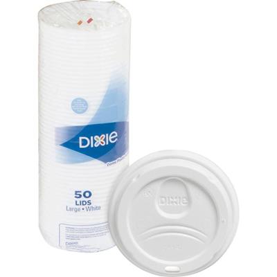 Dixie Large Hot Cup Lids by GP Pro - Dome - Plastic - White - 1 Pack