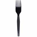 Dixie Medium-Weight Disposable Plastic Forks by GP Pro - Black - 1 Carton