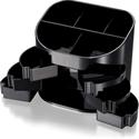 Officemate 2200 Series Double Supply Organizer with 11 Compartments, Black - 11 Compartment(s) - 4.5" Height x 5" Width x 3.8" Depth - Desktop - Non-skid Base - Black - Plastic - 1 Each