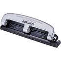 Bostitch EZ Squeeze&trade; 12 Three-Hole Punch - 3 Punch Head(s) - 12 Sheet - 9/32" Punch Size - 3" Width x 1.6" Height - Black, Silver