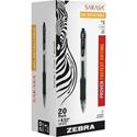 Zebra Sarasa Dry X20 Retractable Gel Pen - Medium Pen Point - Refillable - Retractable - Black Ink - Pigment-based - Translucent Barrel - 24 / Pack