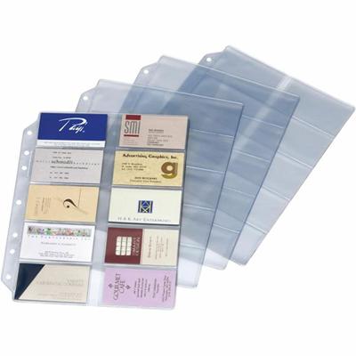 Cardinal&reg; EasyOpen Card File Binder Refill Pages - 12" Height x 0.1" Width x 9.5" Length - 10 x Page, 200 x Card Capacity - For Letter 8 1/2" x 11" Sheet - Ring Binder - Rectangular - Clear - Polypropylene - 10 / Pack