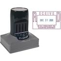 Xstamper VX Pre-inked Message Date Stamp - Date Stamp - REC'D, PAID, ENT'D, FAXED - 1.38" Impression Width x 2.18" Impression Length - 1 Each
