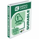 Samsill Earth's Choice Plant-based Durable View Binder - 1" Binder Capacity - Letter - 8 1/2" x 11" Sheet Size - 225 Sheet Capacity - Fastener(s): D-Ring - Pocket(s): 2 - Plastic, Chipboard - White - 10.72 oz - Recycled - Archival-safe, Clear Overlay