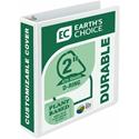Samsill Earth's Choice Plant-based Durable View Binder - 2" Binder Capacity - Letter - 8 1/2" x 11" Sheet Size - 475 Sheet Capacity - Fastener(s): D-Ring - Pocket(s): 2 - Plastic, Chipboard - White - 1.13 lb - Recycled - Archival-safe, Clear Overlay,
