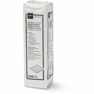 Medline Caring Non-sterile Gauze Sponges - 12 Ply - 2" Width x 2" Length - White - 200 / Box