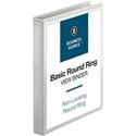 Business Source Round-ring View Binder - 1" Binder Capacity - Letter - 8 1/2" x 11" Sheet Size - 225 Sheet Capacity - Fastener(s): Round Ring - Pocket(s): 2, Internal - Polypropylene, Chipboard - White - Wrinkle-free, Gap-free Ring, Clear Overlay, No