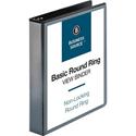 Business Source Round-ring View Binder - 1 1/2" Binder Capacity - Letter - 8 1/2" x 11" Sheet Size - 350 Sheet Capacity - Fastener(s): Round Ring - Pocket(s): 2, Internal - Polypropylene, Chipboard - Black - Wrinkle-free, Gap-free Ring, Clear Overlay