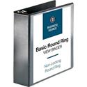 Business Source Round-ring View Binder - 3" Binder Capacity - Letter - 8 1/2" x 11" Sheet Size - 625 Sheet Capacity - Fastener(s): Round Ring - Pocket(s): 2, Internal - Polypropylene - Black - Wrinkle-free, Gap-free Ring, Clear Overlay, Non Locking M