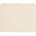 Business Source 1/5 Tab Cut Letter Recycled Top Tab File Folder - 8 1/2" x 11" - 3/4" Expansion - Top Tab Location - Assorted Tab Position - 11 pt. - Manila - Manila - 10% Recycled - 100 / Box